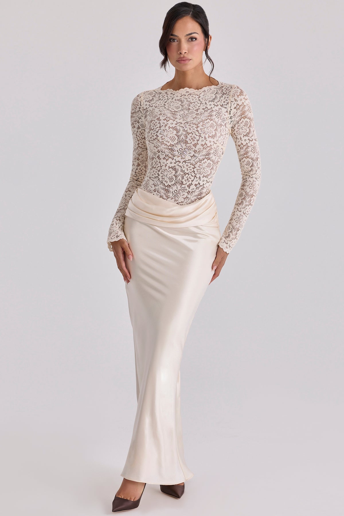 Falvicci - Ellie Vintage Bodysuit with Lace Sleeves