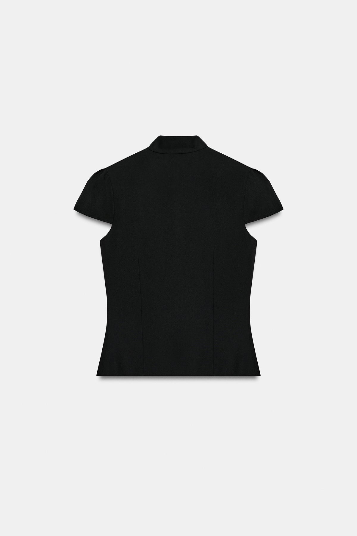 Falvicci - Striped Top with a Stand-Up Collar