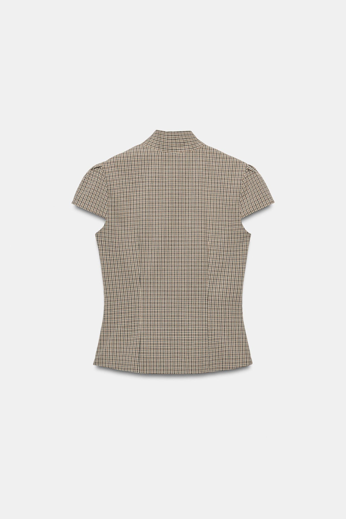 Falvicci - Striped Top with a Stand-Up Collar