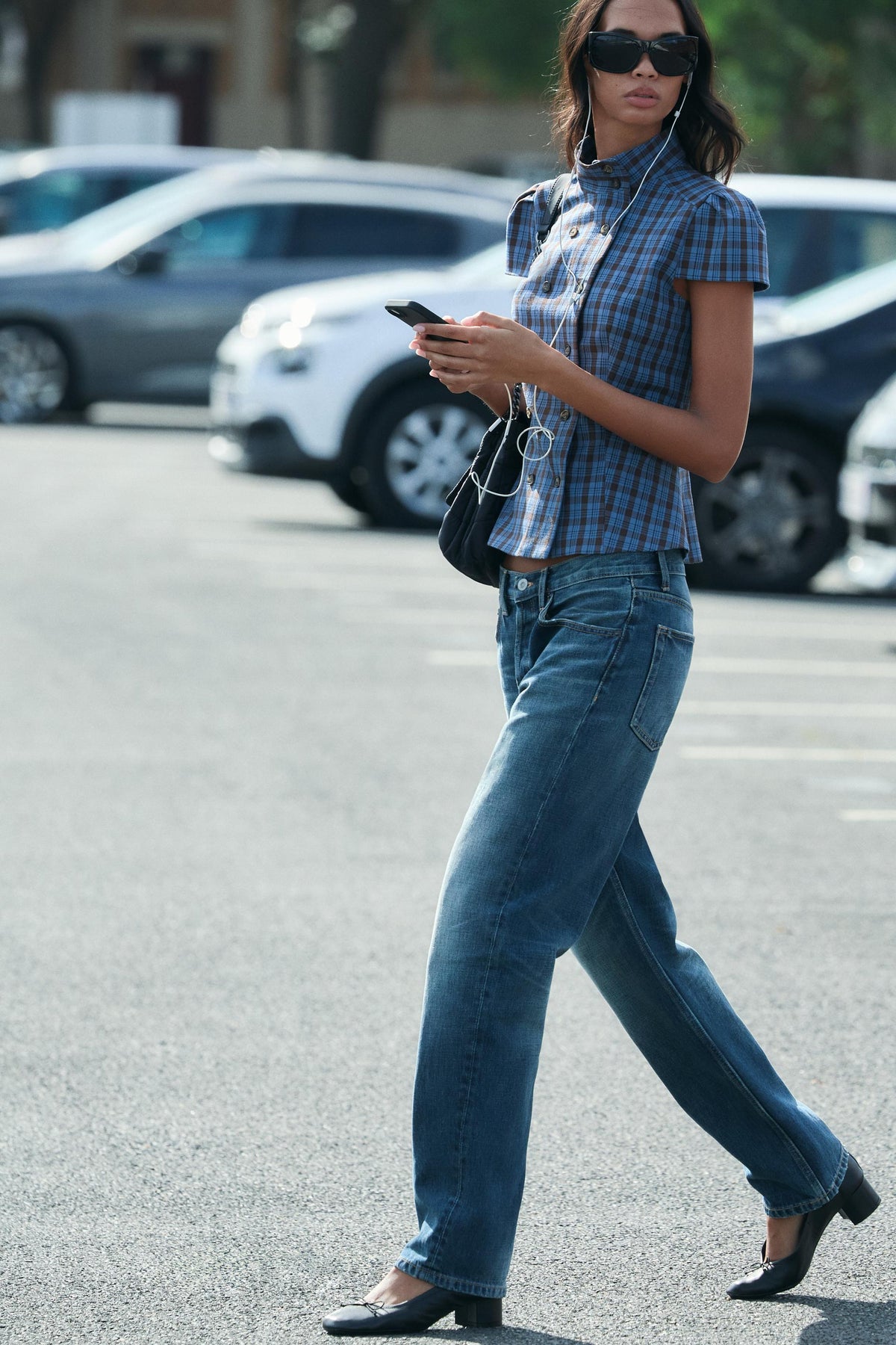 Falvicci - Striped Top with a Stand-Up Collar