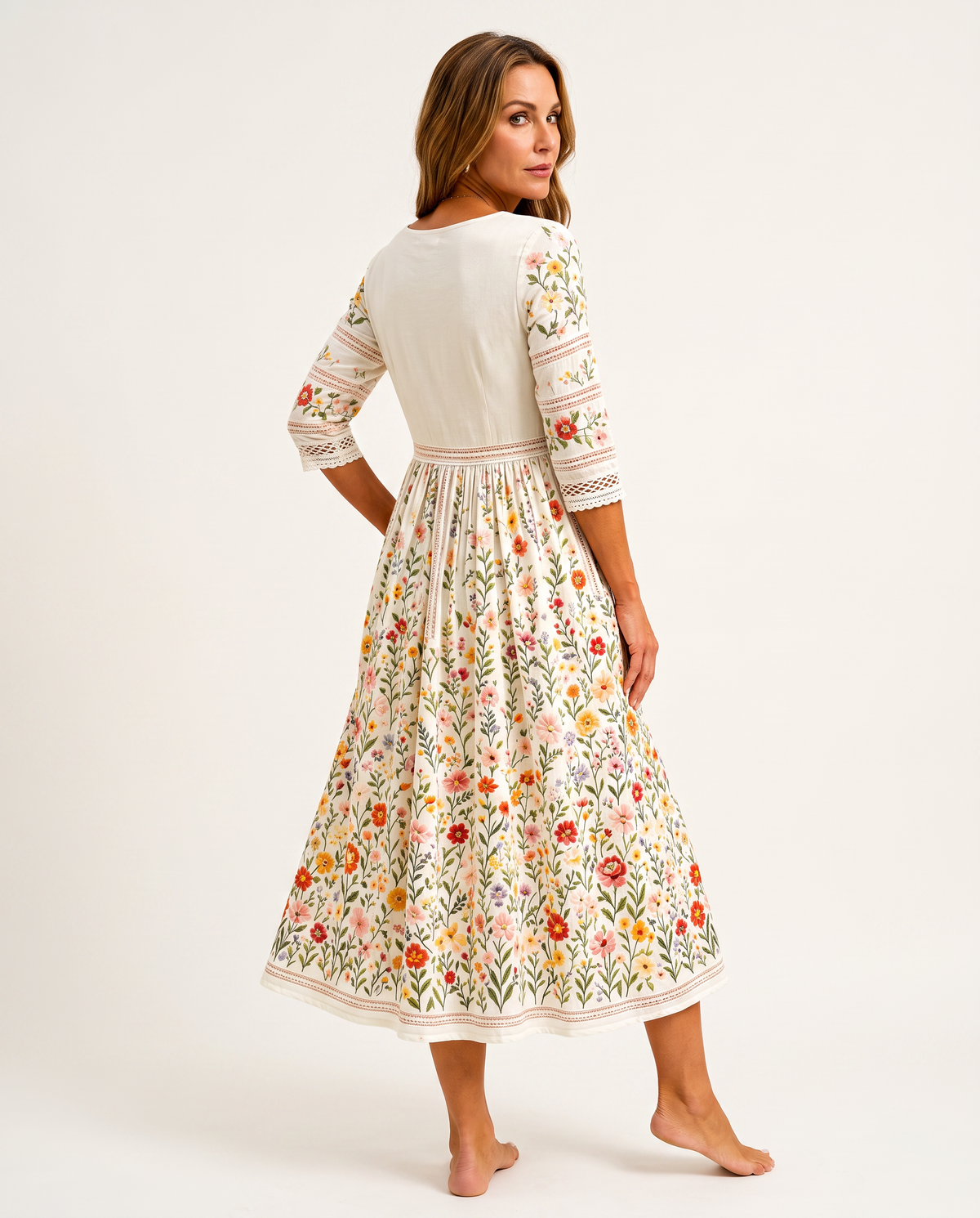 Falvicci - Midi Dress Charm of Wildflower Meadows