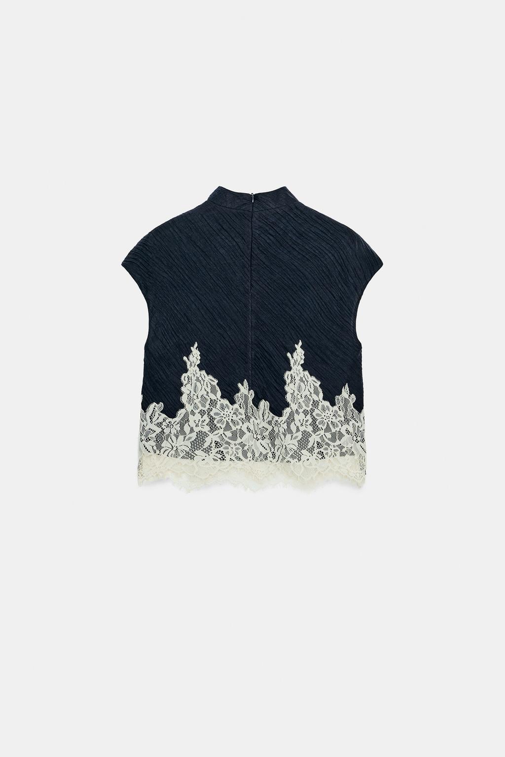 Falvicci -Short top with a stand-up collar and short sleeves
