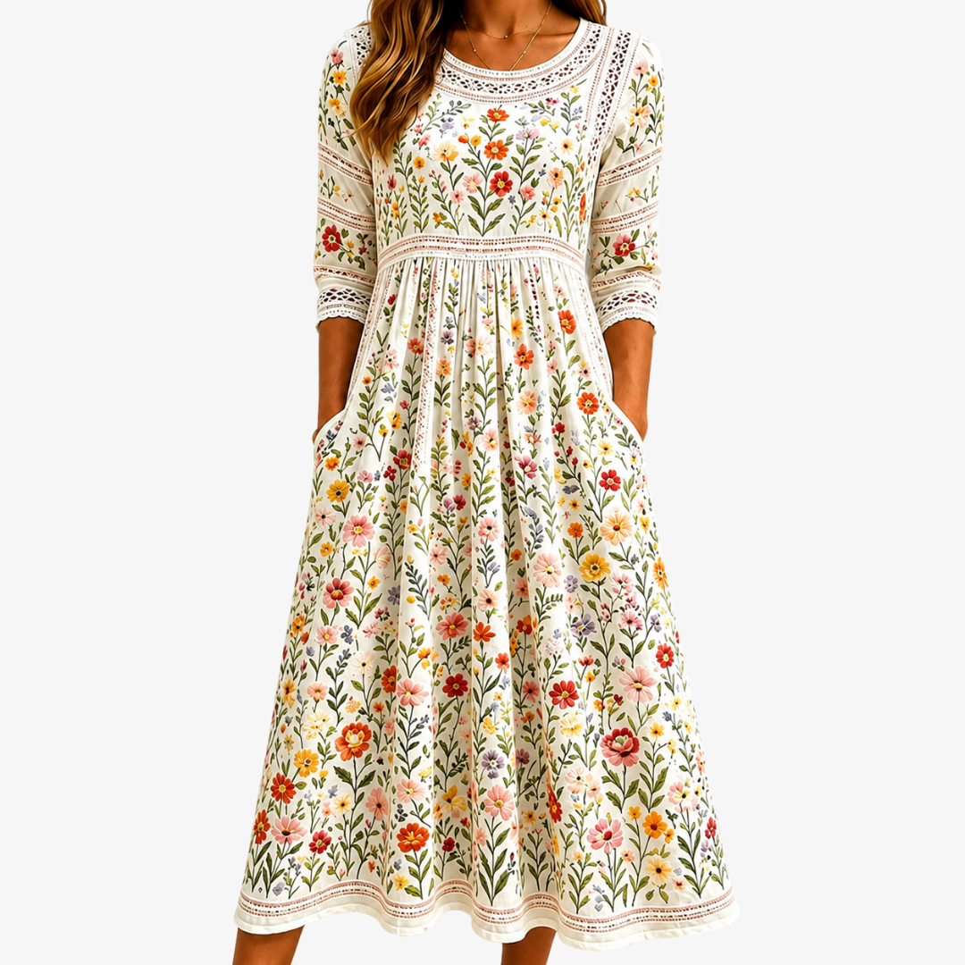 Falvicci - Midi Dress Charm of Wildflower Meadows