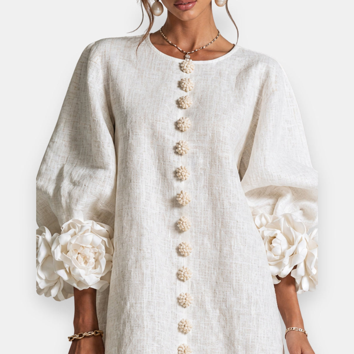 Falvicci - Floral embossed dress