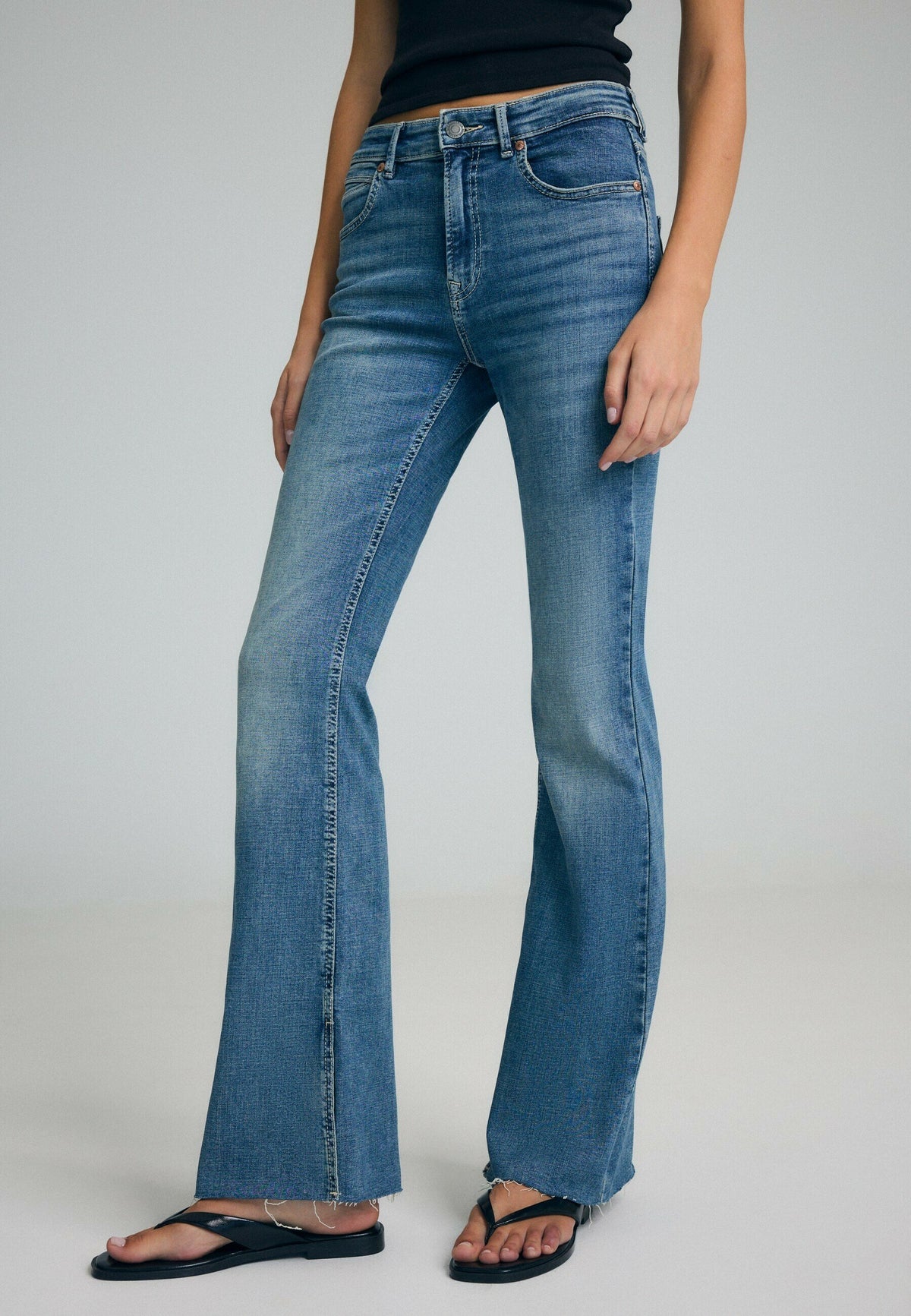 D74 SLIT FIT FLARED JEANS 04804221 - Jeans Bootcut - blue-black denim