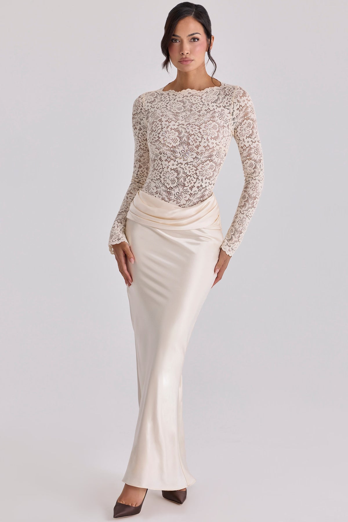 Falvicci - Ellie Vintage Bodysuit with Lace Sleeves
