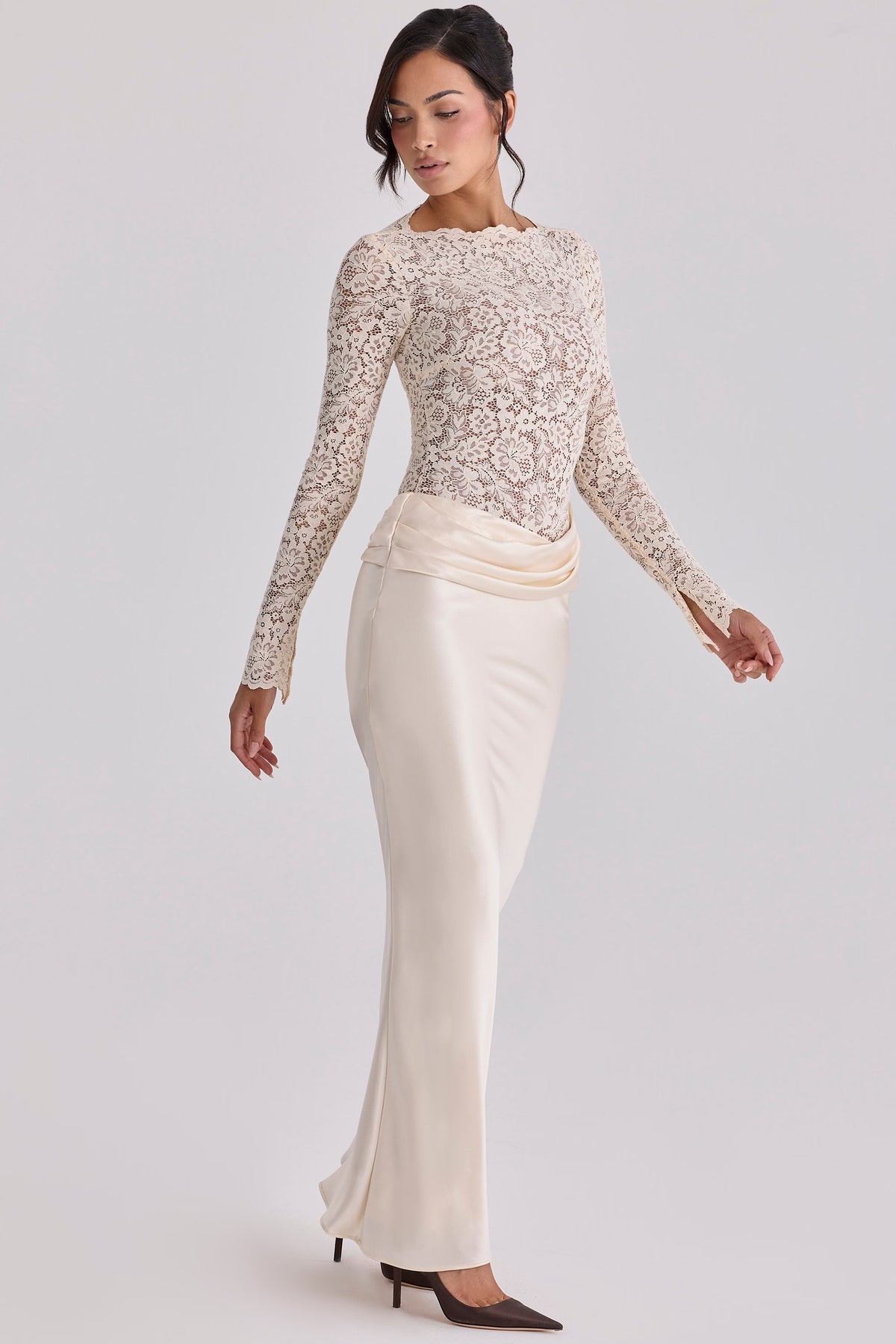 Falvicci - Ellie Vintage Bodysuit with Lace Sleeves