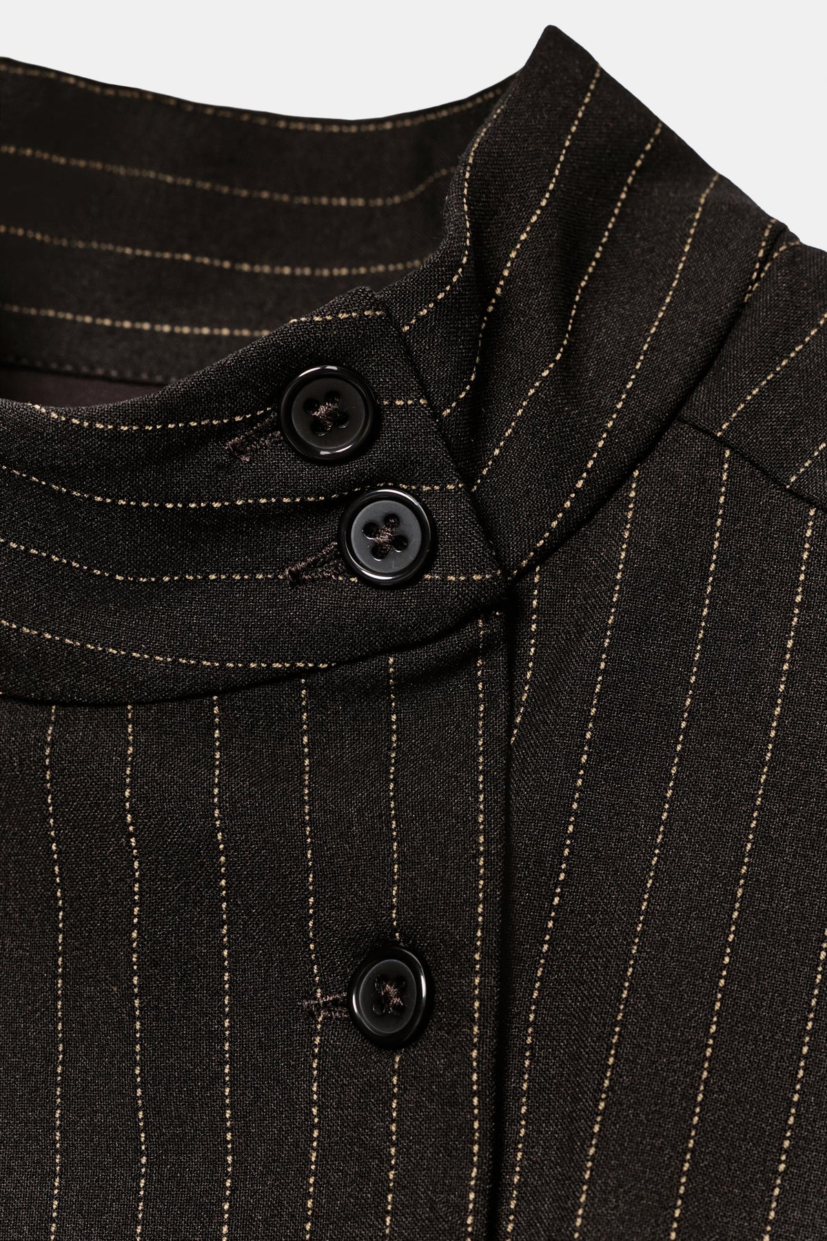 Falvicci - Striped Top with a Stand-Up Collar
