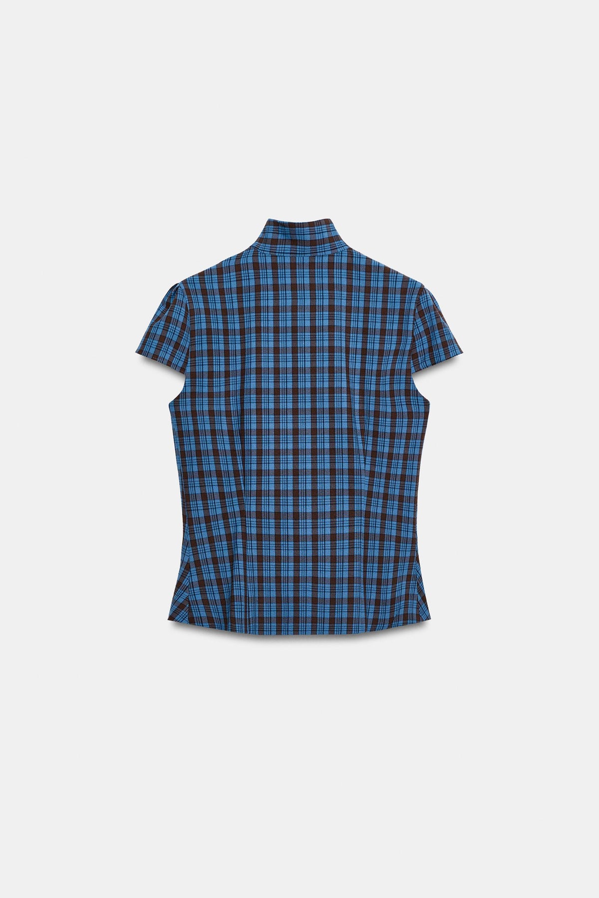 Falvicci - Striped Top with a Stand-Up Collar