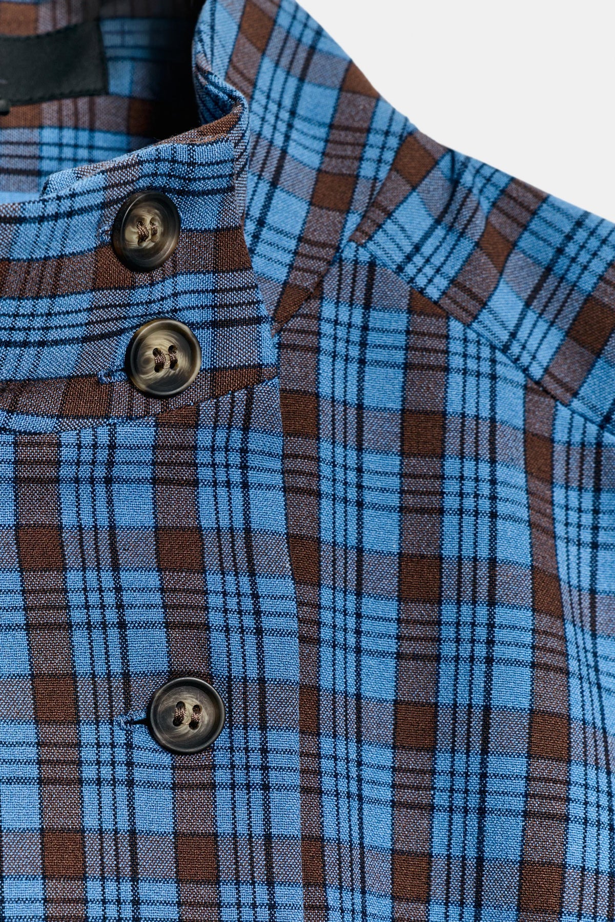 Falvicci - Striped Top with a Stand-Up Collar